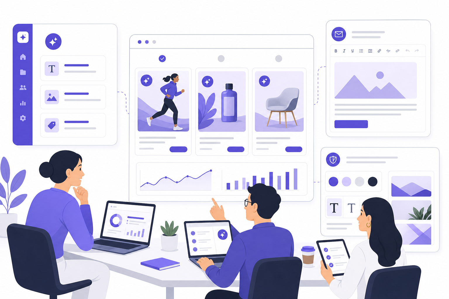 Marketing team using shared brand context in AI