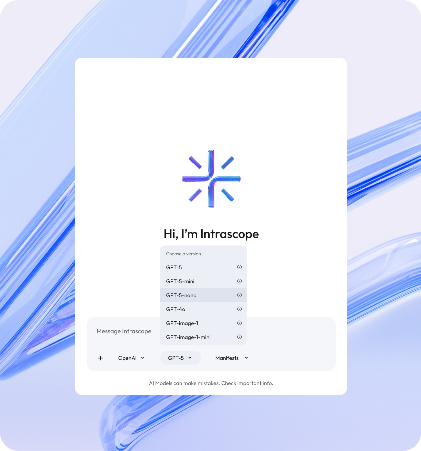 User interface for Intrascope application